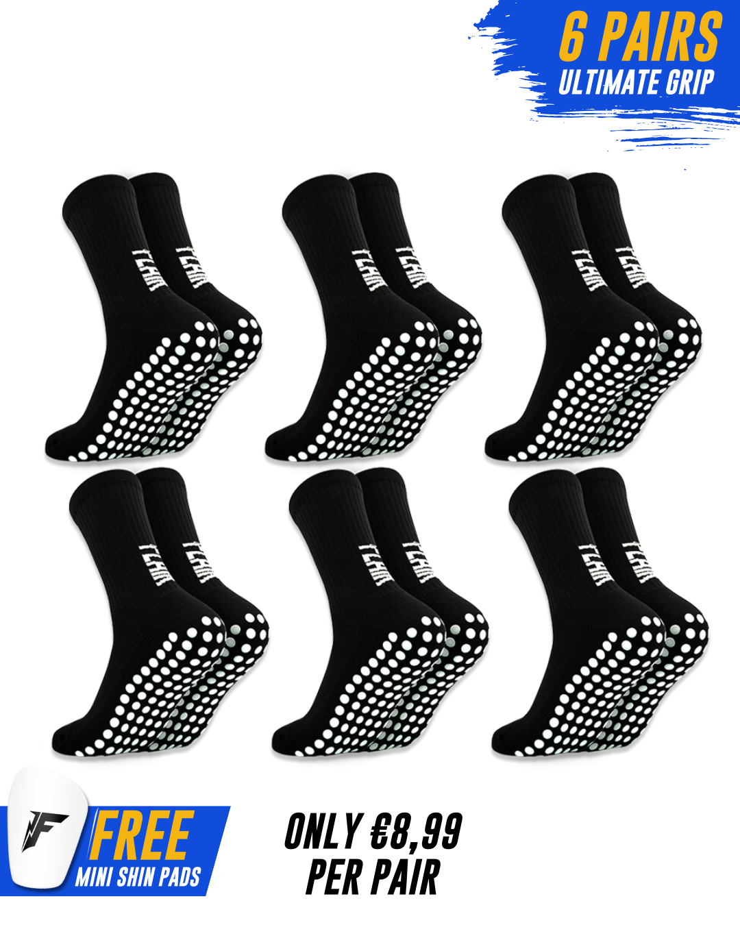 Ensemble exclusif de 6 paires - Pro Grip Socks